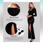 Babalet Velvet‎ Dress Long Sleeve V Neck Ruched Bodycon Wrap Evening Dress M Black Size M Photo 1