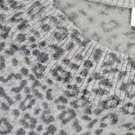 Calvin Klein  Womens Leopard Sweater M Gray Black Knit Scoop Neck Pullover Cozy Photo 8