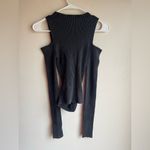 ZARA  Charcoal Ribbed Knit Sweater With Cutout Size Small NWT Photo 9