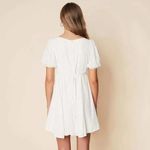 Faithfull the Brand  Dulcia Mini Dress Sofie Dot White Black Size L NWT Photo 1