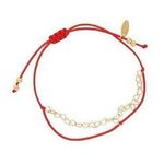 NWT Picky Pica Silver Bracelet with combination of Hearts and Red String Photo 0