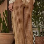 12th Tribe Aidi beige crochet pants size small Photo 2