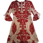 For Love & Lemons M Medium Temecula Mini Bell Sleeve Dress Mini Bodycon Boho Photo 3