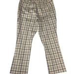 Anthropologie size 12 essentials Tan cropped Pants business Bur berry plaid larg Photo 1