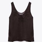 ZARA NEW  EMBROIDERED CAMISOLE TOP LIMITED EDITION BROWN WOMENS SIZE XS‎ Photo 4