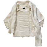Theory Ivory White Carolyn Cardigan Sweater with Attached Muffler Scarf Photo 7