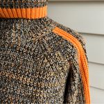 Knit Turtleneck High Low Sweater Size Medium Orange Photo 4