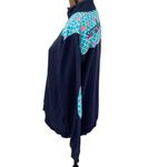 Simply Southern navy Quarter zip sweatshirt with contrast wave print shoulder L Photo 3
