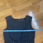 Ellen Tracy  Eyelet Sheath Mini Midi Dress Black sleeveless cotton Sz 12 Photo 7