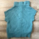 Free People  Teal Lambswool/Angora Short Sleeve Sweater Size Medium Photo 4