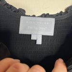 HILL HOUSE The Emily Nap Maxi Crushed Taffeta Long Cuffed Sleeve Smock Dress XL Black Photo 2