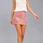 Lulus 💕💕 Shenandoah Mauve Faux Suede Mini Skirt Mauve Pink Large L NWT Photo 0