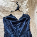 Veronica Beard  Aldana Embossed Halter Midi Blue Dress Photo 11