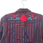 Adam Selman  Cowgirl Striped‎ Embroidered Button Down Sz8 Photo 3