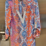 Hale Bob 💕💕 Bedazzled Multi-Color Snakeskin Blouse Small Photo 0