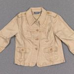 Y2K 3/4 Sleeve Lightweight Jacket Tan Photo 0