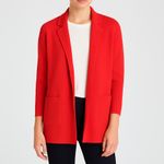 J.Crew  Sophie Open Front Sweater Knit Blazer Cardigan Cerise Red Size Small Photo 2