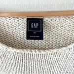 Gap  XS Womens  Oatmeal Cotton Nylon 3/4 Sleeve Chunky Knit Sweater Coastal Photo 2