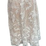Dress the Population NEW Elisa Vine Embroidered Midi Dress White Nude Small Photo 8