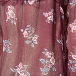 American Eagle  y2k burgundy floral top with ruffled bell sleeves / S/M / EUC Photo 6