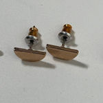 Foxy Original Set of 3 Stud Earrings Bar Half Moon Circle Gold Silver Tone Photo 0