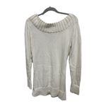 DKNY Y2K Style Cowl VNeck Cable Knit Pom Pom Sweater Cream Cotton Size Large Photo 3