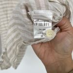 CP Shades  Oversized Linen Button Up Shirt Tan Striped Size Medium Lagenlook Top Photo 3