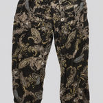 Xhilaration Black Paisley Joggers, Size Medium Photo 0