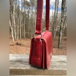 Gucci Vtg 60s 70s Red Leather Flap Shoulder Bag Purse Interlocking GG Monogram Photo 9