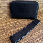 Pour La Victoire Black Italian Leather Wristlet Wallet Card Holder Pouch 4"X6" Photo 2