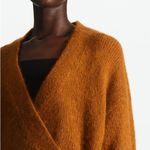 COS  Ballet Wrap Orange pumpkin V Neck Tie Front Wool and Alpaca Sweater Size XS Photo 0