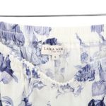 Laura Ashley  White Purple Floral Linen Blend Long Maxi Skirt S Photo 3