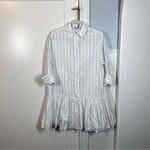 Madewell NWT  Bubble-Hem Mini Shirtdress in Pinstripe Poplin size‎ xs preppy Photo 1