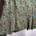 VTG Green Floral Paisley Forest Fairy Grunge Midi Skirt Plus Size 22W Rayon Boho Photo 2