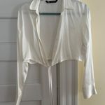 ZARA White Button Down Shirt Photo 2