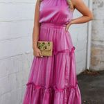 Elliatt Teagan Iridescent Midi-Dress Pink Size XL NWT Mermaidcore Formal Wedding Photo 7