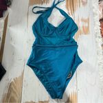Ted Baker Kesia Scalloped Mesh One Piece Swimsuit Size 32C Teal Photo 3