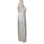 Gilligan & O'Malley Vintage Cream Satin Lace Sleeveless Maxi Slip Dress Small Photo 5