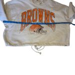 47 Brand Womens Medium Oatmeal Harper Cleveland Browns Pullover Hoodie Cropped Orange Photo 4