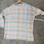 Lou & grey  Plaid Wool Blend Sweater Beige Pink Neutral Academia Tunic M Soft Photo 6