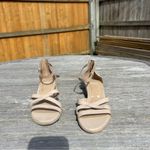 Eileen Fisher Noni Khaki Leather Heeled Strappy Sandals Women's 7.5 Photo 4