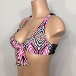 Volcom New.  pink and black bikini top Photo 2