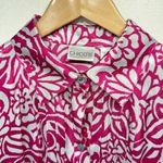 Chico's Chico’s Magenta & Silver Modern Garden Dayton Long Sleeve Button Front Shirt 1/M Photo 8