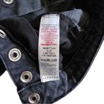 Topshop Straight Raw Hem Black Denim Popper Snap Cropped High Waist Jeans Sz 28 Photo 9