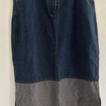 Magic Vintage Two Tone Denim Maxi Skirt Womens XL Frayed Retro 90's Western Festival Photo 0