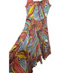 Sandy Starkman Dress Womens Medium Multicolor Bohemian Maxi Smocked Vintage Blue Photo 3