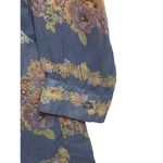 The Hanger  Floral Romper Size Medium Baby Blue Long Sleeve Pockets Floral Shorts Photo 3