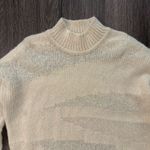 Free People  Suki Alpaca Mock Neck Sweater Cuffed Sleeves Size L Ivory Photo 4