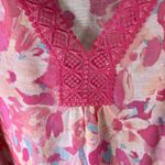 Counterparts Floral Crochet Trim Long Sleeve Blouse Womens XL Pink Peach New Photo 4