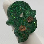 Halloween Green Sparkly Ghost Adjustable Ring Green Photo 1